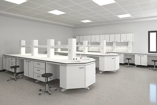 research lab tables with drawers